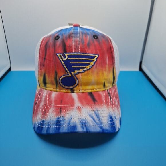 St Louis Blues Tie Dye Trucker Snapback Patch Hat Cap NHL The Game Cotton - Picture 1 of 7